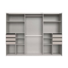 Armoire de chambre - SAIGON - Couleur Gris Sahara - 3 portes coulissan