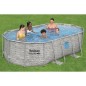 Kit Piscine hors sol tubulaire BESTWAY - Steel Pro MAX™- 427 x 250 x 100 cm - Ovale (Filtre a cartouche, échelle, bâche, 1 c