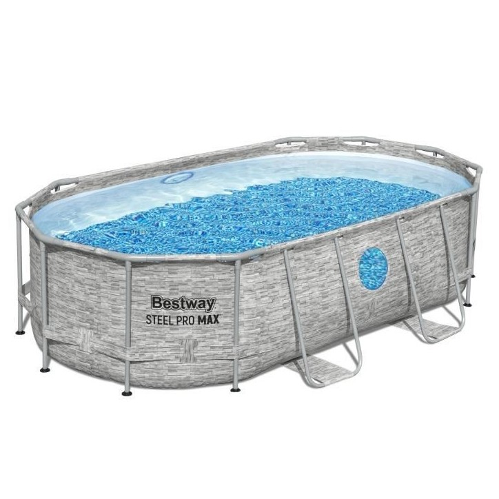 Kit Piscine hors sol tubulaire BESTWAY - Steel Pro MAX™- 427 x 250 x 100 cm - Ovale (Filtre a cartouche, échelle, bâche, 1 c Kit Piscine hors sol tubulaire BESTWAY - Steel Pro MAX™- 427 x 250 x 100 cm - Ovale (Filtre a cartouche, échelle, bâche, 1 c