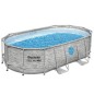 Kit Piscine hors sol tubulaire BESTWAY - Steel Pro MAX™- 427 x 250 x 100 cm - Ovale (Filtre a cartouche, échelle, bâche, 1 c