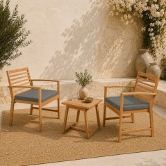 Salon de jardin en bois d'Acacia FSC avec coussins - CALI - 1 table ca