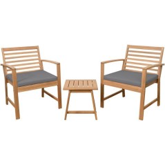 Salon de jardin en bois d'Acacia FSC avec coussins - CALI - 1 table ca