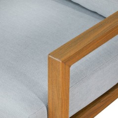 Salon de jardin - CASAIA - Aluminium effet bois - Gris clair - 4 perso