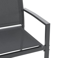 Salon de jardin CEBU - Structure Acier - 4 personnes - Gris