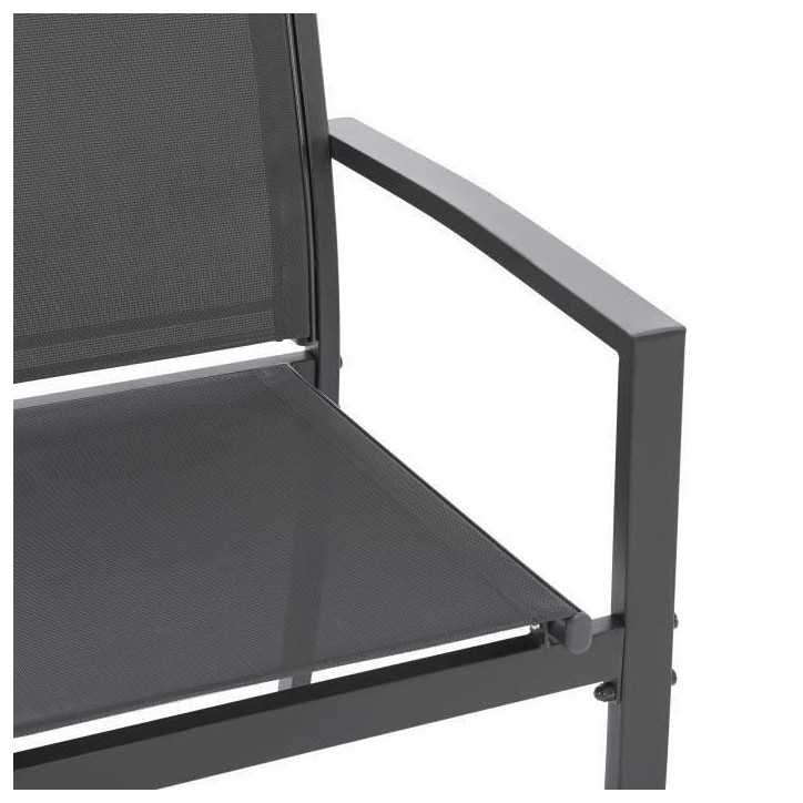 Salon de jardin CEBU - Structure Acier - 4 personnes - Gris Salon de jardin CEBU - Structure Acier - 4 personnes - Gris