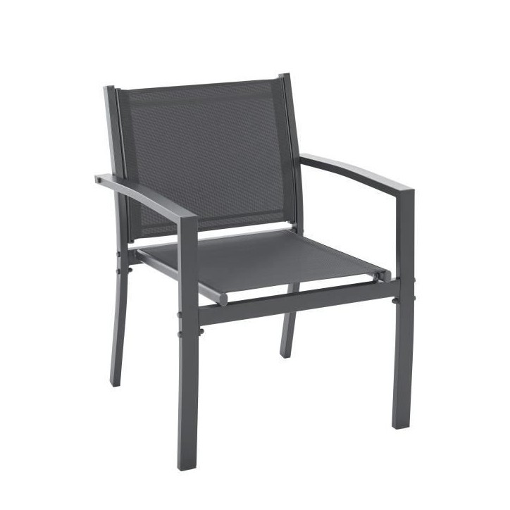 Salon de jardin CEBU - Structure Acier - 4 personnes - Gris Salon de jardin CEBU - Structure Acier - 4 personnes - Gris