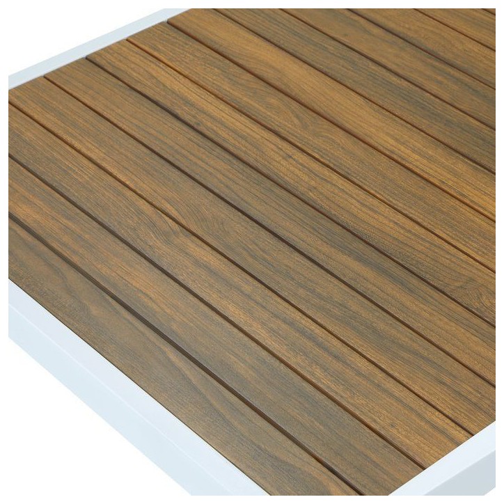 Salon de jardin - OLANA - Aluminium - Blanc et beige - 4 personnes Salon de jardin - OLANA - Aluminium - Blanc et beige - 4 personnes