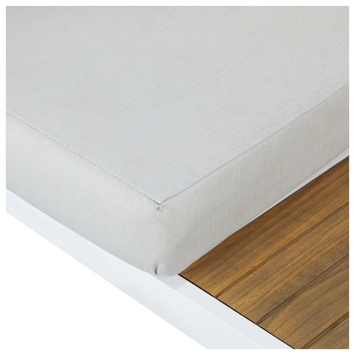 Salon de jardin - OLANA - Aluminium - Blanc et beige - 4 personnes Salon de jardin - OLANA - Aluminium - Blanc et beige - 4 personnes