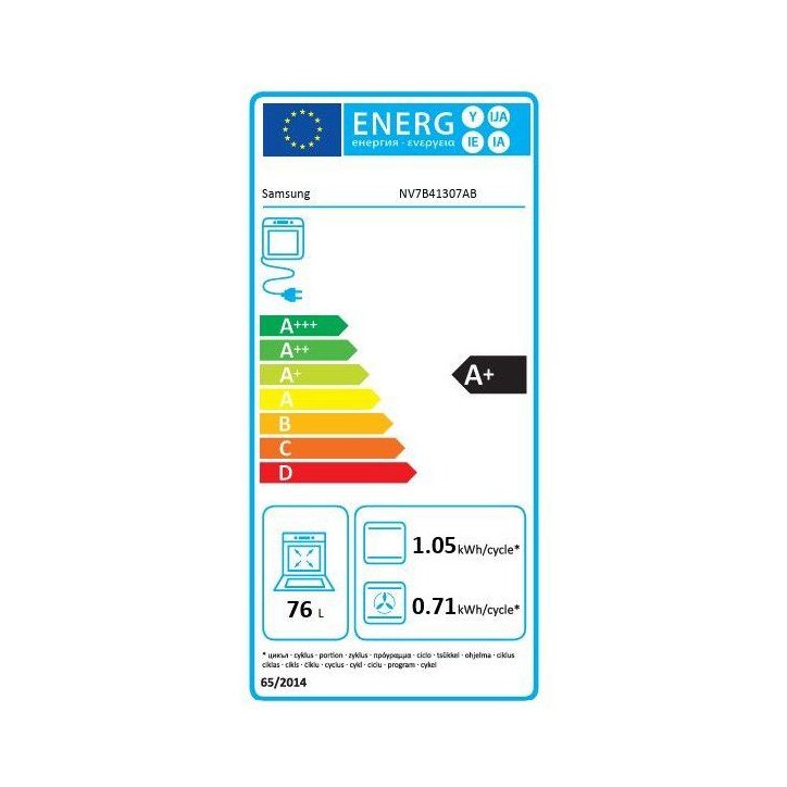 Four encastrable - Pyrolyse - SAMSUNG - NV7B41307AB - Noir - 76 L - 59,5 x 57 x 59,6 cm