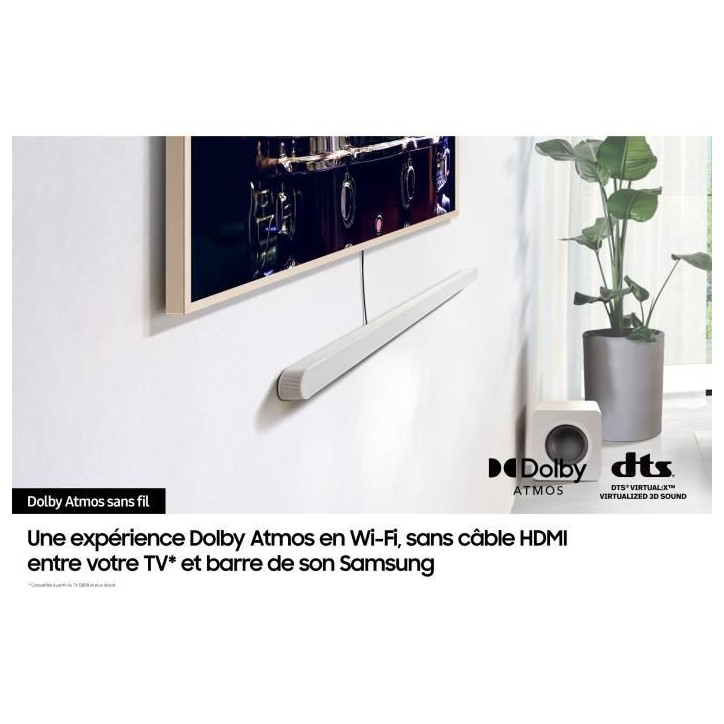Barre de son 3.1.2ch - SAMSUNG - HW-S811D/XE - Atmos sans fil - Ultra-fine - Wifi - Bluetooth - Contrôle vocal - Q-Symphony 3.0