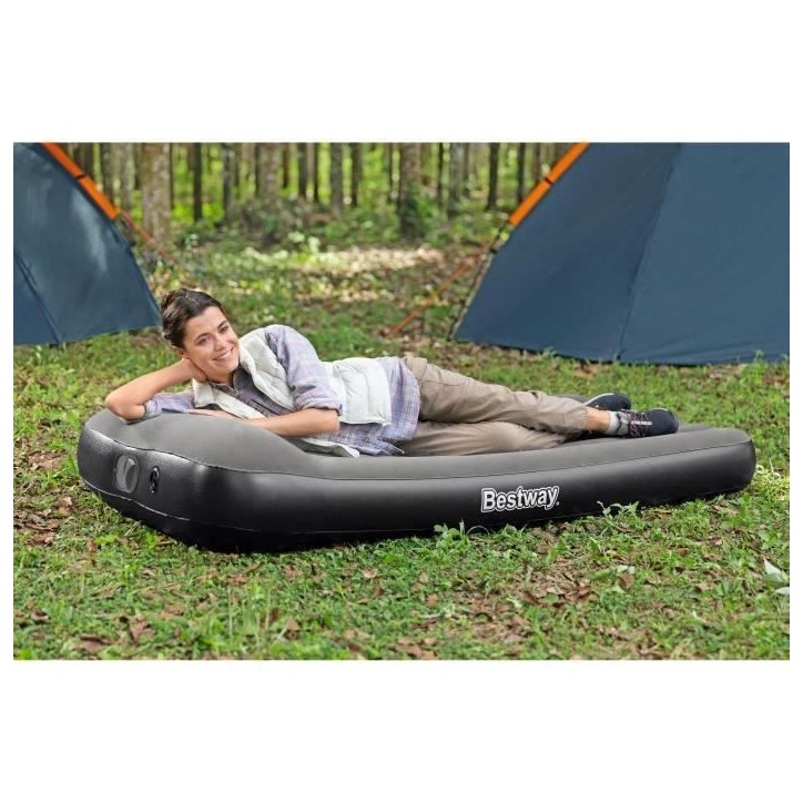 Matelas gonflable - BESTWAY - 671BQ - Tritech Twin - 1 personne, pompe USB intégrée, 1,88 m x 99 cm x 30 cm