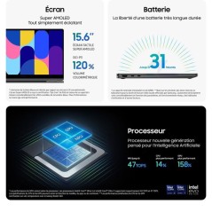 PC Portable - Samsung - Galaxy book 5 360 - Intel Core Ultra 7 - 16Go
