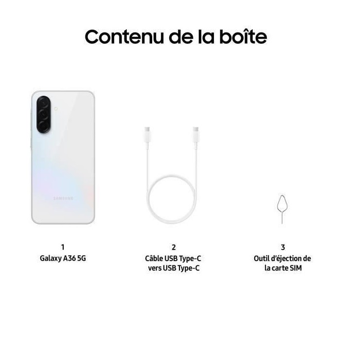 SAMSUNG Galaxy A36 5G Smartphone 128 Go Blanc SAMSUNG Galaxy A36 5G Smartphone 128 Go Blanc