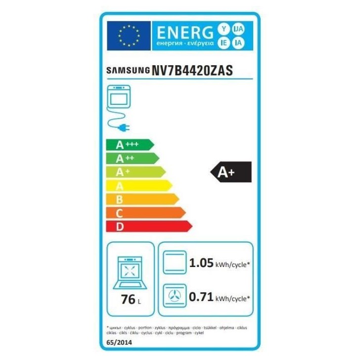 Four encastrable twin convection multifonction catalyse SAMSUNG - NV7B4420ZAS - NV7B4420ZAS - Inox - Connecté
