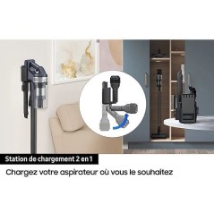 SAMSUNG Jet 75E Turbo - Aspirateur Balai sans Fil - Puissance 200 AW -
