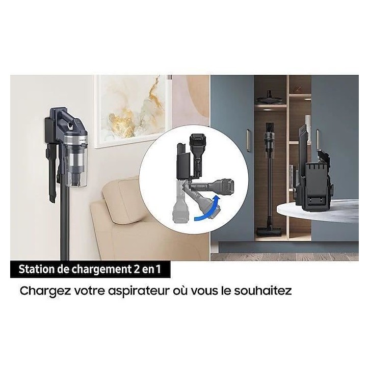 SAMSUNG Jet 75E Turbo - Aspirateur Balai sans Fil - Puissance 200 AW - Brosse Turbo Action SAMSUNG Jet 75E Turbo - Aspirateur Balai sans Fil - Puissance 200 AW - Brosse Turbo Action