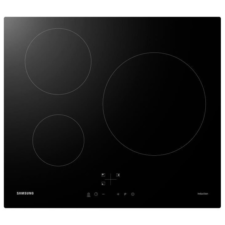 Plaque de cuisson induction - SAMSUNG - 3 zones - L59 x P57 cm - NZ63M3NM1BB/UR - 7200 W - Revetement verre - Noir Plaque de cuisson induction - SAMSUNG - 3 zones - L59 x P57 cm - NZ63M3NM1BB/UR - 7200 W - Revetement verre - Noir