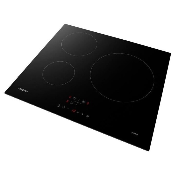 Plaque de cuisson induction - SAMSUNG - 3 zones - L59 x P57 cm - NZ63M3NM1BB/UR - 7200 W - Revetement verre - Noir Plaque de cuisson induction - SAMSUNG - 3 zones - L59 x P57 cm - NZ63M3NM1BB/UR - 7200 W - Revetement verre - Noir