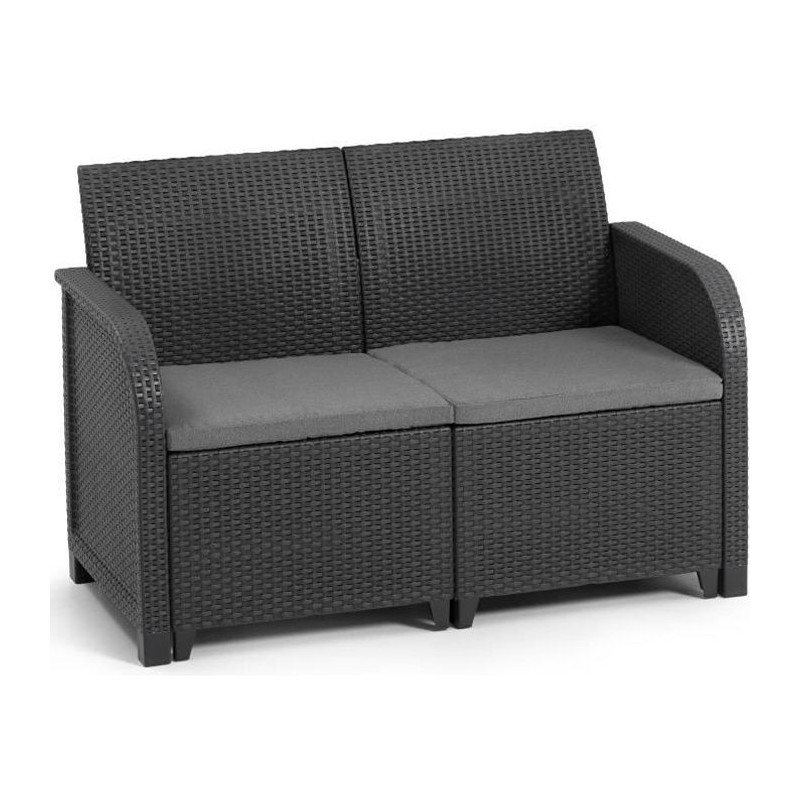 Banquette de jardin - Allibert by KETER - SanRemo - en résine imitati