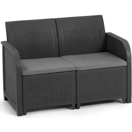 Banquette de jardin - Allibert by KETER - SanRemo - en résine imitati