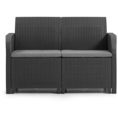 Banquette de jardin - Allibert by KETER - SanRemo - en résine imitati