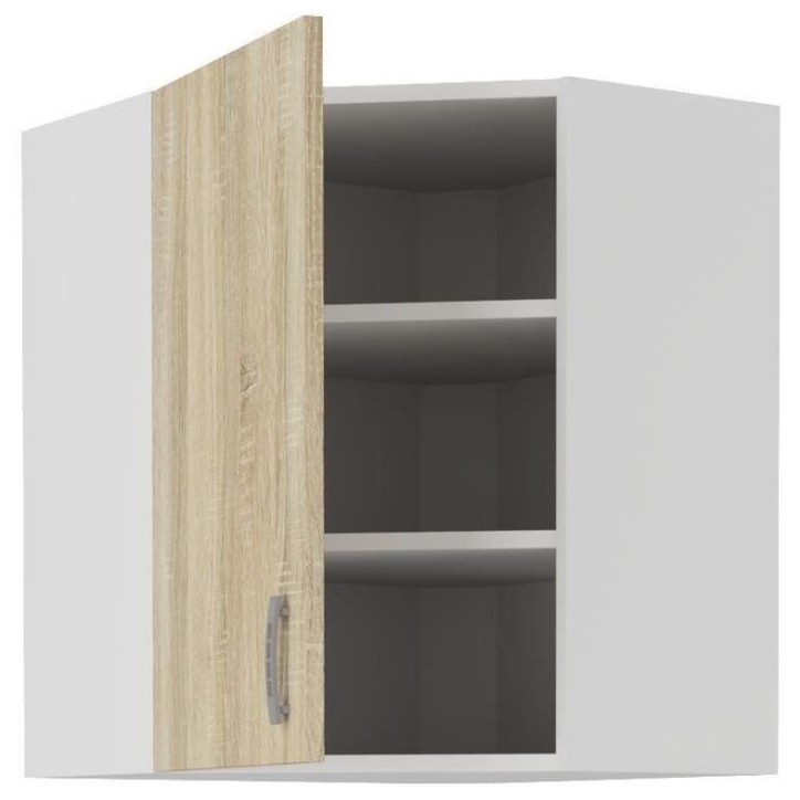 SARA Meuble haut d'angle - Décor chene sonoma - L59xP59xH71,5 cm