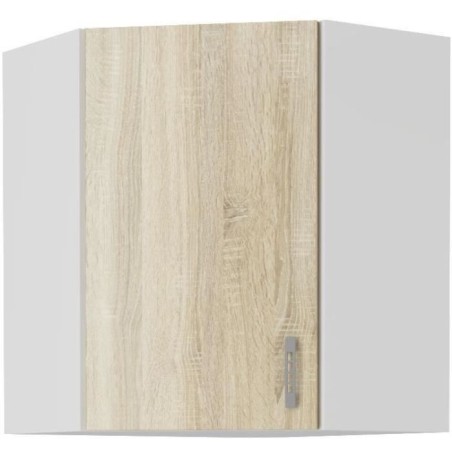 SARA Meuble haut d'angle - Décor chene sonoma - L59xP59xH71,5 cm
