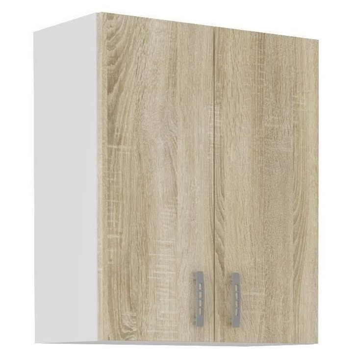 Meuble haut SARA - 2 portes - Décor chene sonoma - L60xP31xH71,5 cm