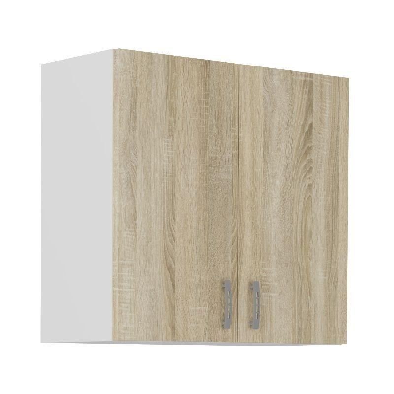SARA Meuble haut SARA - 2 portes - Décor chene sonoma - L80 x P31 x H