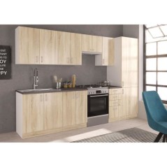 SARA Meuble haut - 2 portes - Décor chene sonoma - L80 x P31 x H71,5