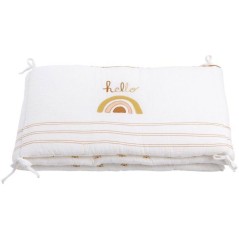 Tour de lit adaptable - SAUTHON - SUNLIGHT - 100 % Coton - Écru motif