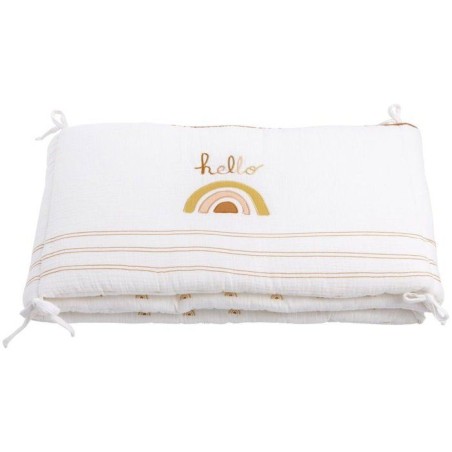 Tour de lit adaptable - SAUTHON - SUNLIGHT - 100 % Coton - Écru motif