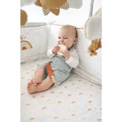 Tour de lit adaptable - SAUTHON - SUNLIGHT - 100 % Coton - Écru motif