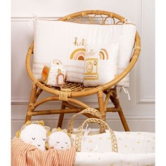 Tour de lit adaptable - SAUTHON - SUNLIGHT - 100 % Coton - Écru motif