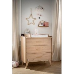Chambre bébé trio - Lit 120 x 60 cm + Commode 3 tiroir + Armoire Che