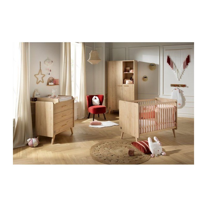 Commode a langer - SAUTHON - Arty - 3 tiroirs - Chene Suave