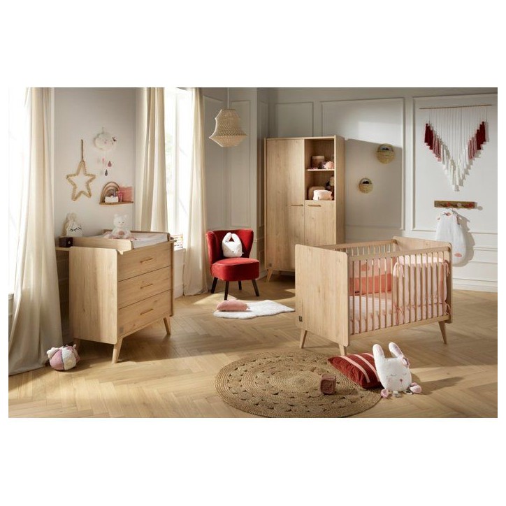 Commode a langer - SAUTHON - Arty - 3 tiroirs - Chene Suave