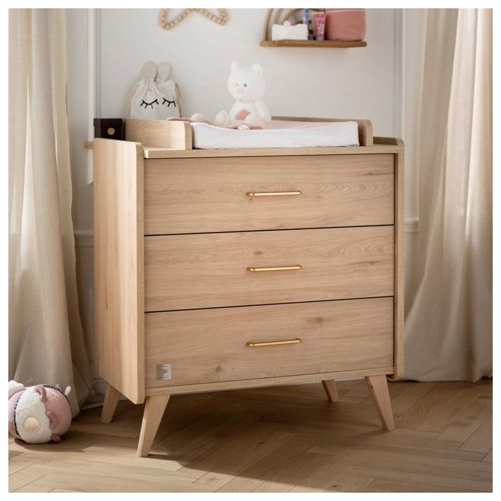 Commode a langer - SAUTHON - Arty - 3 tiroirs - Chene Suave