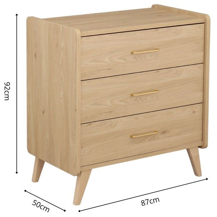 Commode a langer - SAUTHON - Arty - 3 tiroirs - Chene Suave