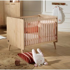 Lit bébé - 120 x 60 cm - Matelas inclus - Arty - Chene Suave/Hetre -