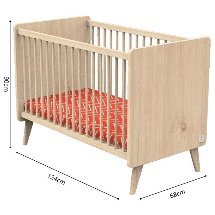Lit bébé - 120 x 60 cm - Matelas inclus - Arty - Chene Suave/Hetre - SAUTHON Lit bébé - 120 x 60 cm - Matelas inclus - Arty - Chene Suave/Hetre - SAUTHON