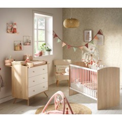 Chambre bébé duo - Lit 120 x 60 cm + Commode 3 tiroirs - Access - Bo