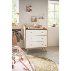 Chambre bébé trio - Lit 120 x 60 cm + Commode 3 tiroirs + Armoire 2