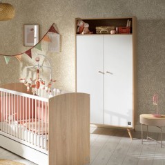 Chambre bébé trio - Lit 120 x 60 cm + Commode 3 tiroirs + Armoire 2