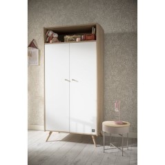 Chambre bébé trio - Lit 120 x 60 cm + Commode 3 tiroirs + Armoire 2