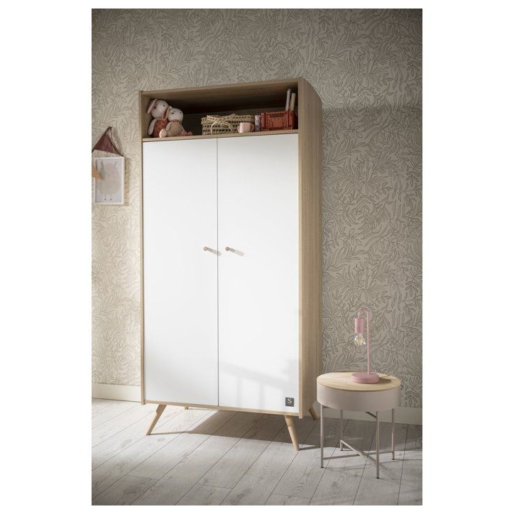 Chambre bébé trio - Lit 120 x 60 cm + Commode 3 tiroirs + Armoire 2 portes - Access - Bois/Blanc - SAUTHON Chambre bébé trio - Lit 120 x 60 cm + Commode 3 tiroirs + Armoire 2 portes - Access - Bois/Blanc - SAUTHON
