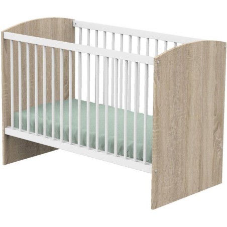 Lit bébé - 120 x 60 cm - Matelas inclus - Access - Bois/Blanc - SAUT