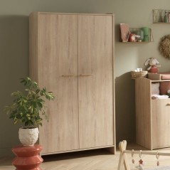 Chambre bébé trio - Lit 120 x 60 cm + Commode + Armoire 2 portes - A