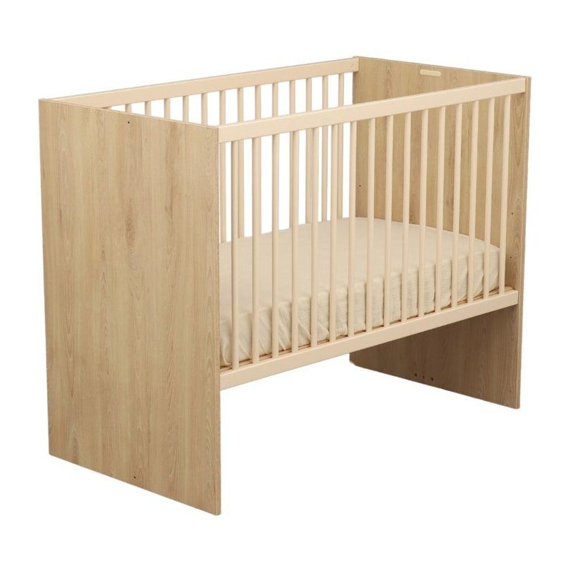 Lit bébé évolutif - 120 x 60 cm - Adele - Matelas inclus - Hetre/cr