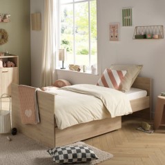 Chambre bébé duo - Lit 120 x 60 cm + Commode 2 portes et une niche -
